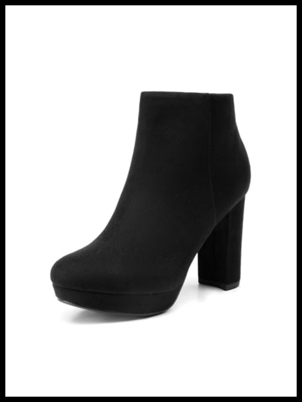 Women's Faux Suede Platform High Heel Ankle Booties Zip Closure